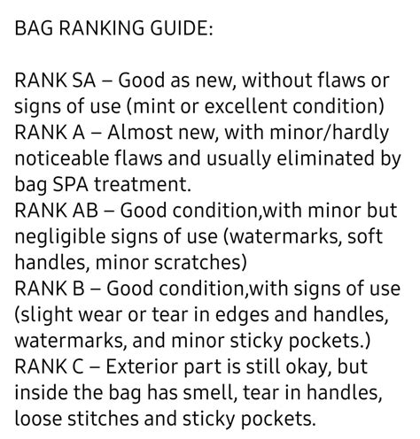 rank ab meaning in bags